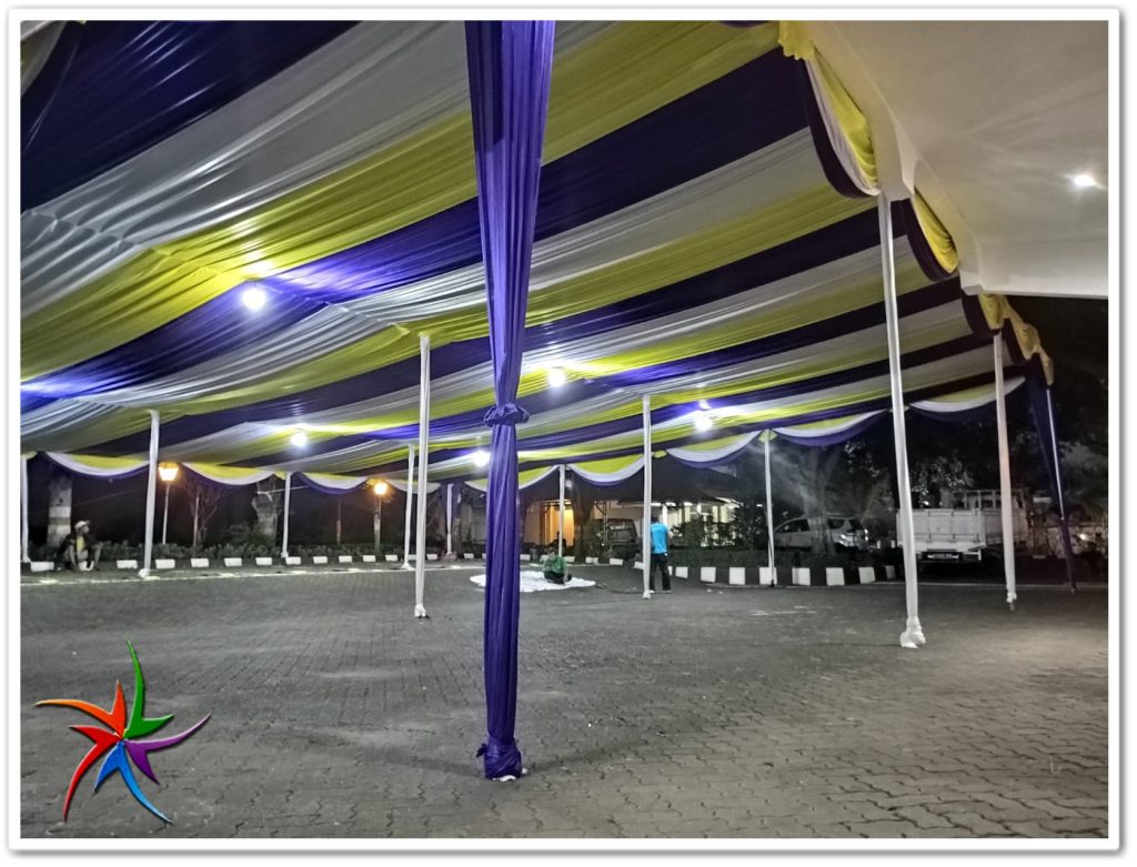 Sewa Tenda Plafon Dekorasi Serut Warna Warni