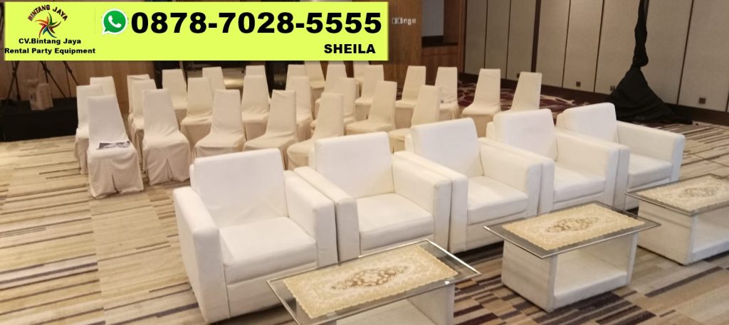 Rental sofa single putih minimalis harga ekonomis Glodok Jakarta Barat