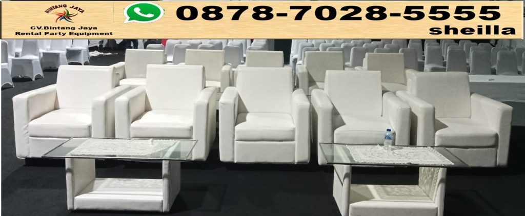 Sewa sofa kotak single putih mewah Kebon Jeruk Jakarta Barat