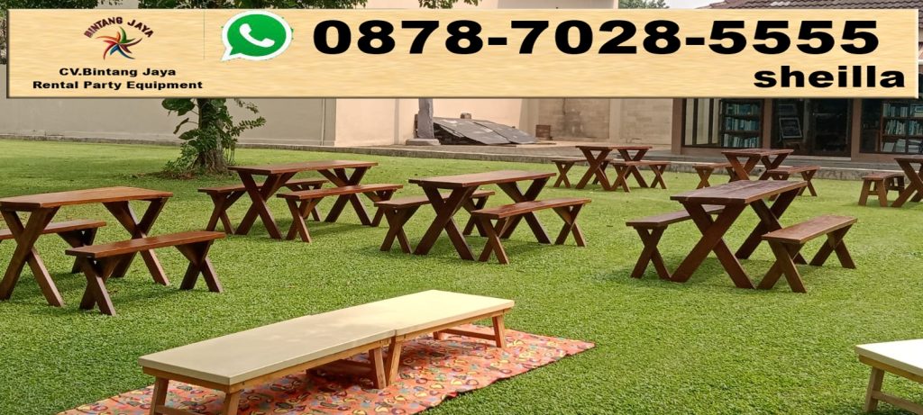 Rental meja taman kayu exstra minimalis Jakarta Pusat