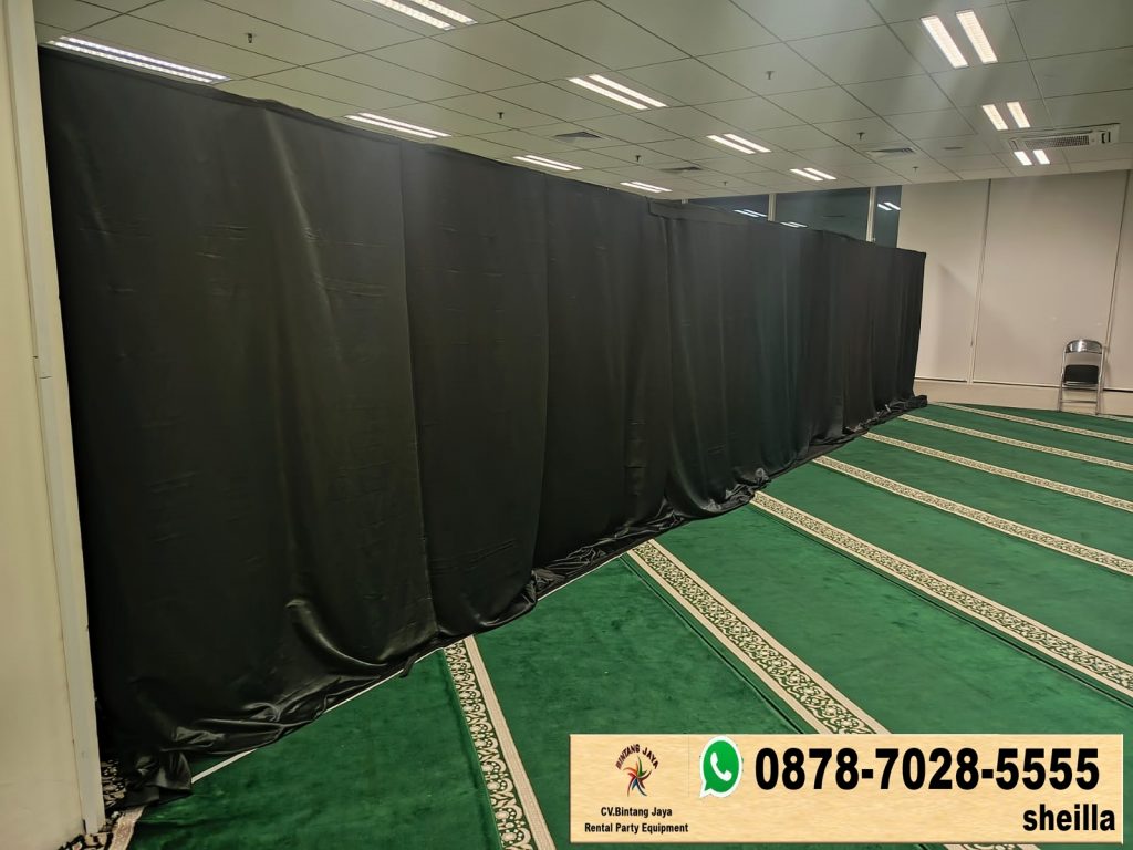 Jasa Sewa Tirai Dinding Lotto Hitam Area Terdekat Bogor