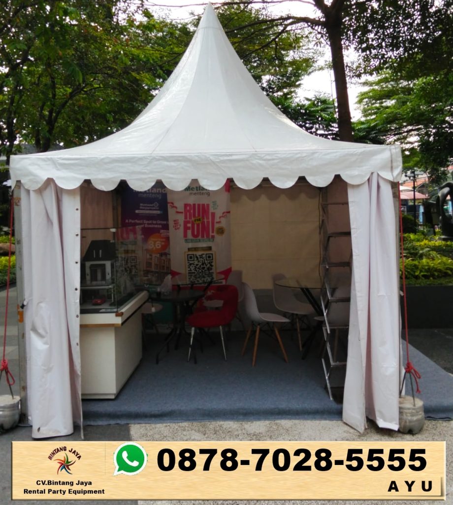 Sewa Tenda Sarnafil Kerucut Putih Event Bridgestoon Karawang