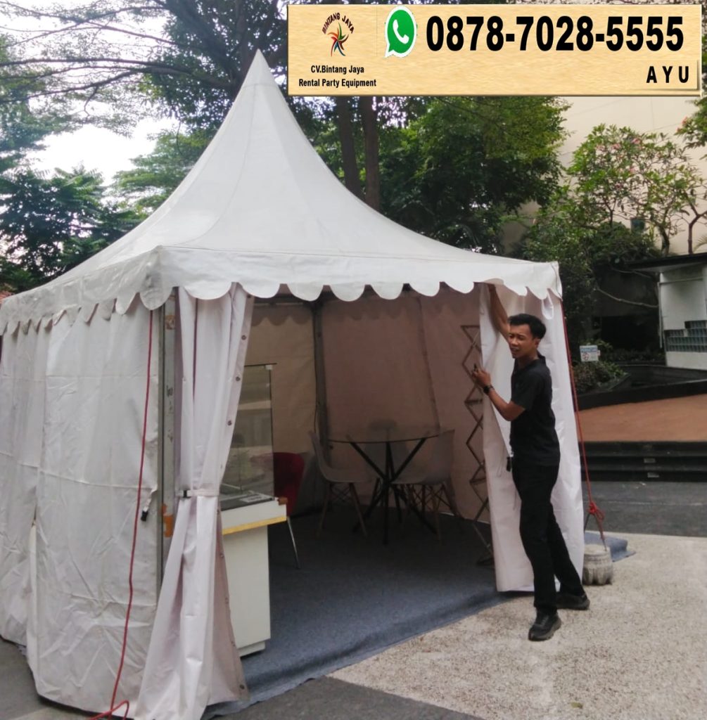 Sewa Tenda Sarnafil Kerucut Putih Event Bridgestoon Karawang