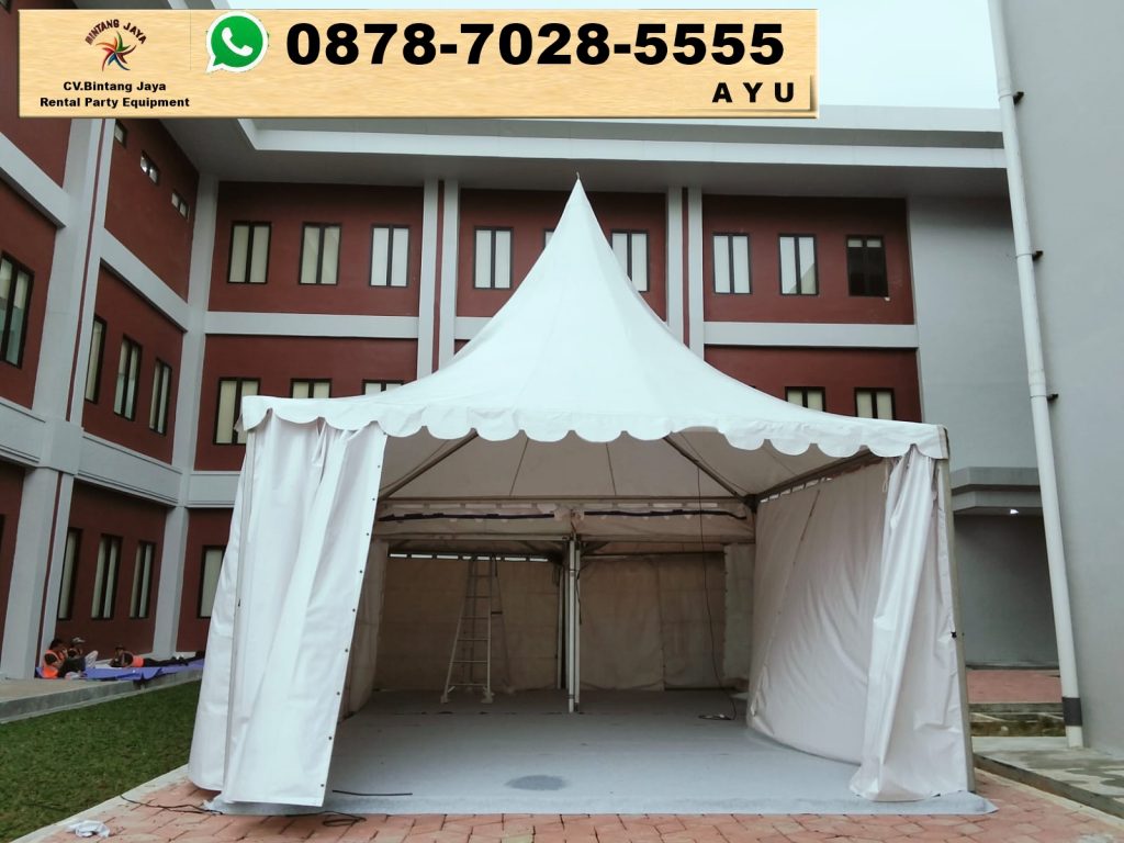 Sewa Tenda Sarnafil Kerucut Putih Event Bridgestoon Karawang