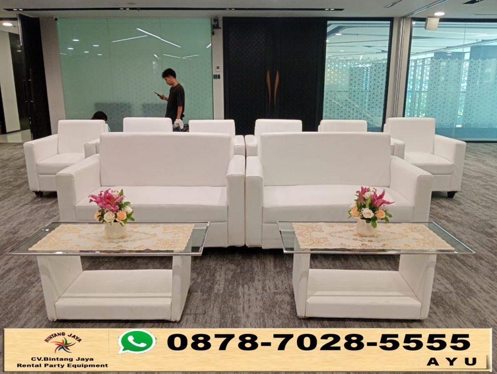 Rental Sofa Double Dan Single Type Minimalis Putih Jakarta